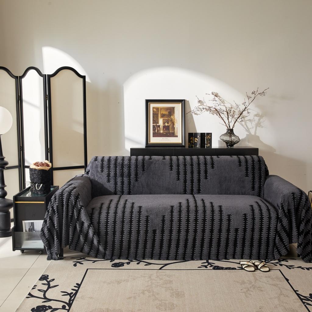 Thicken Graduating Arrows Tuffed Fleece Jacquard Warm Sofa Towel Universal Fluffy Blanket for Living Room Couch Bedding Room