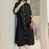 ZANZEA Women Casual Turn Down Collar Loose Long Sleeve Shirt Dress