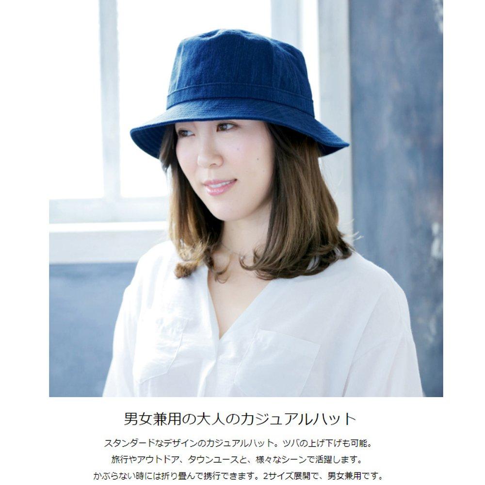 Bushu Authentic Indigo Dye Blue Striped Hat RAORH007 X ORIHARA STYLE Hat Unisex Hat Foldable Made In RAORH007 Size (ORIHARA STYLE) (Kojimaya Men's