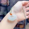 Tianshan Emerald Ruyi Cloud Jade Pendant | Auspicious Lock Ornament for Women