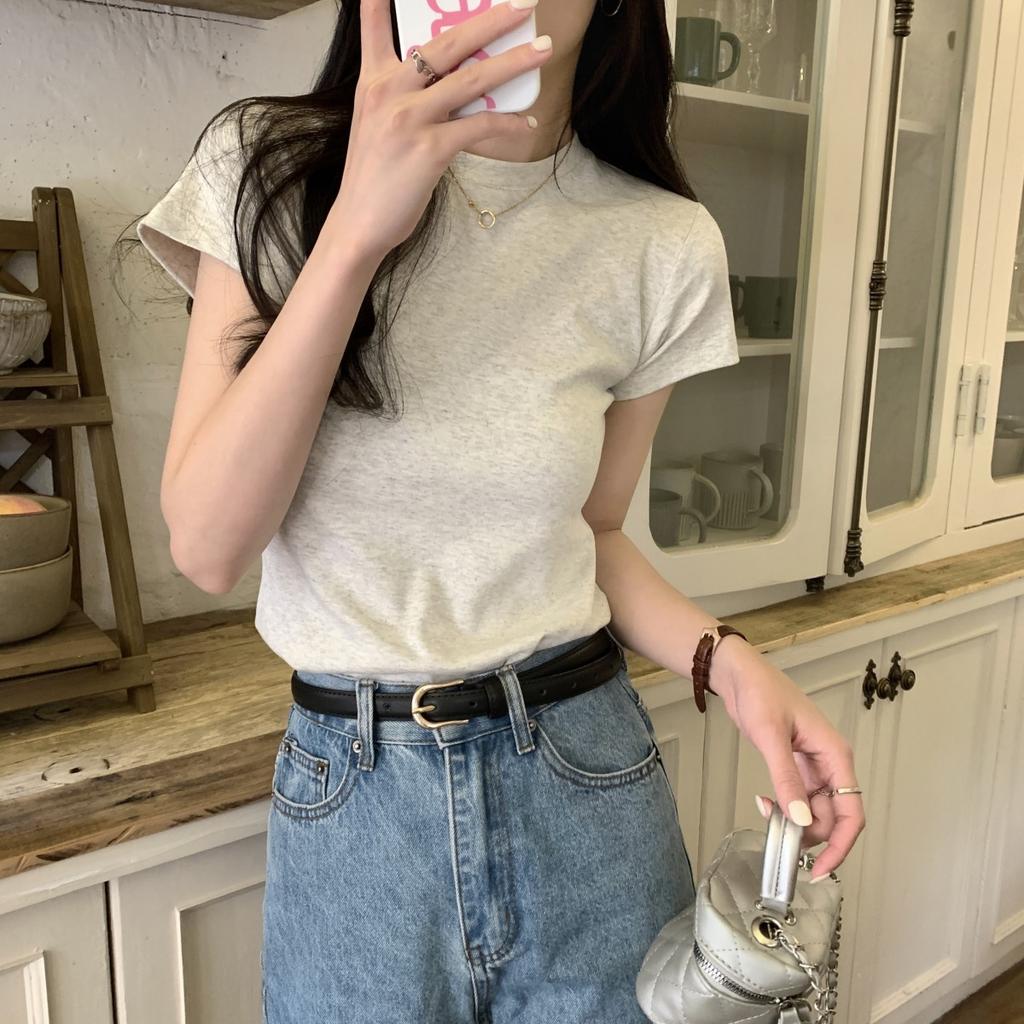 Short-sleeved T-shirt for Women In Front Shoulders for Women In Summer New Slim Base Shirt