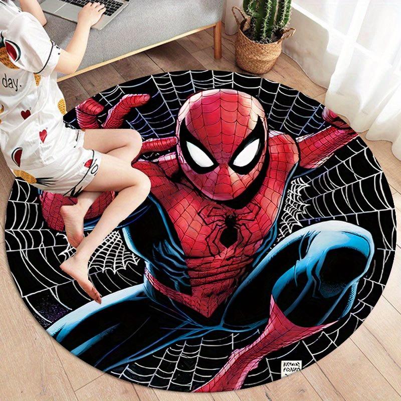 1pc Disney Spiderman Pattern Round Area Rug, Bedroom Living Room Floor Mat, Playroom Bedroom Living Room Indoor Decor Rug, Aesthetic Room De