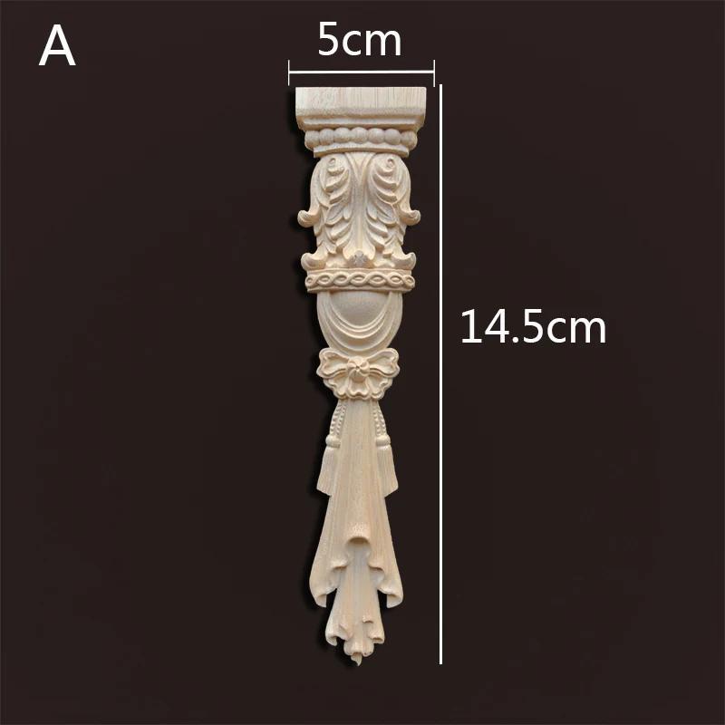 

1pc Retro Vintage Wood Carved Applique Carpenter Frame Decal Furniture Decoration Wooden Craft Decorative Door Flower Ornament