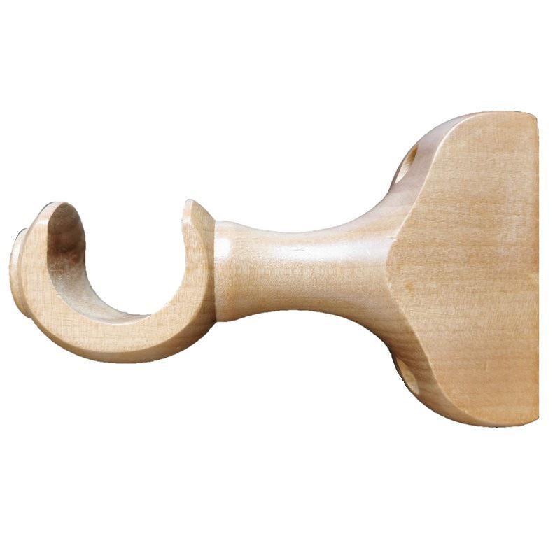 Solid Wood Curtain Rod and Track Accessories: Single/Double Bracket, Base, Decorative Head
