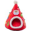 Christmas Tree Cave Bed Tent for Indoor Small to Large Cats Machine Washable Ultra-Soft Cushion Anti-Slip Cave Beds for Indoor Cats