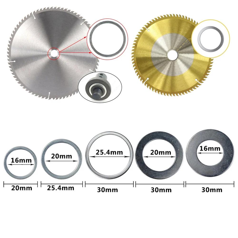 5 Pezzi Anelli Riduttori per Lama Sega 16/20/22/25.4/30/32MM Anello di Conversione Guarnizione Foro Disco da Taglio Anello Adattatore Foro Interno