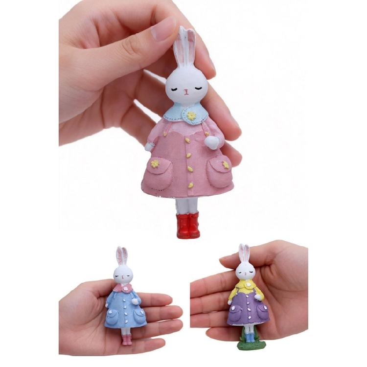Elegant Rabbit With Dress Display Piece Easter Party Supplies Seasonal Home Accent Suitable For Various Interior Styles