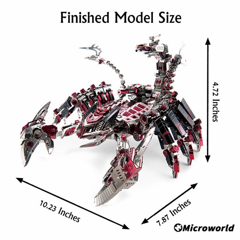 Microworld 3D Metall Tier Puzzle Red Devils Skorpion Modellbausätze DIY Desktop Dekoration Jigsaw Spielzeug Geburtstagsgeschenke Für Erwachsene