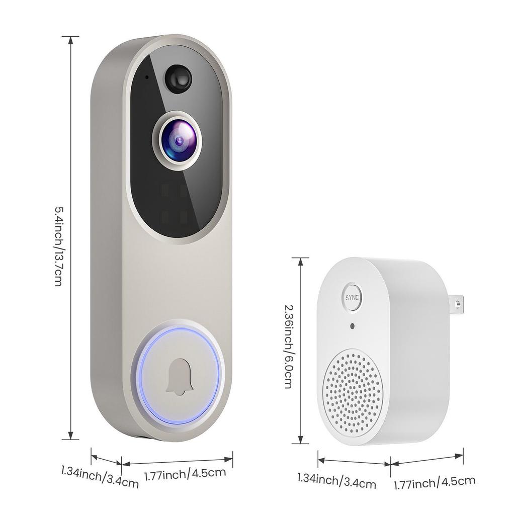 Smart Wireless Doorbell with Camera, Voice Intercom, WiFi HD, Night Vision, and Electronic Peephole