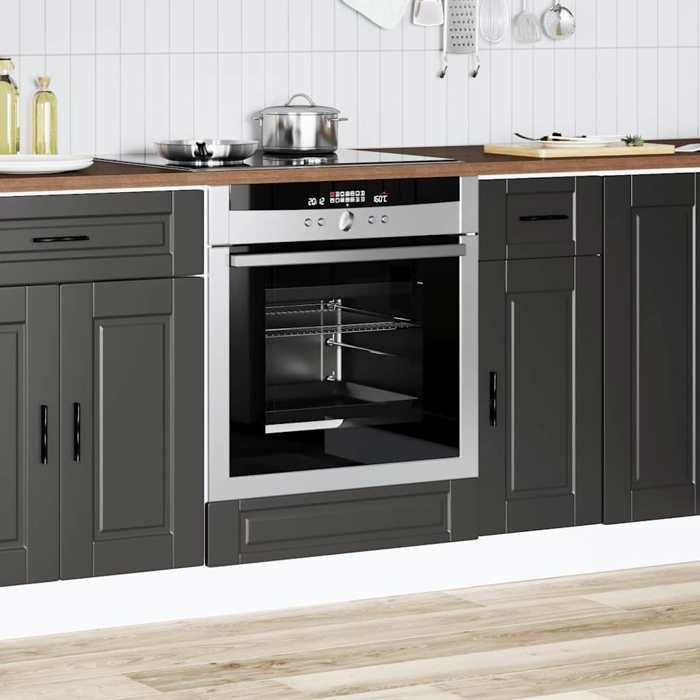 VidaXL Oven Cabinet Porto Black Engineered Wood 853998
