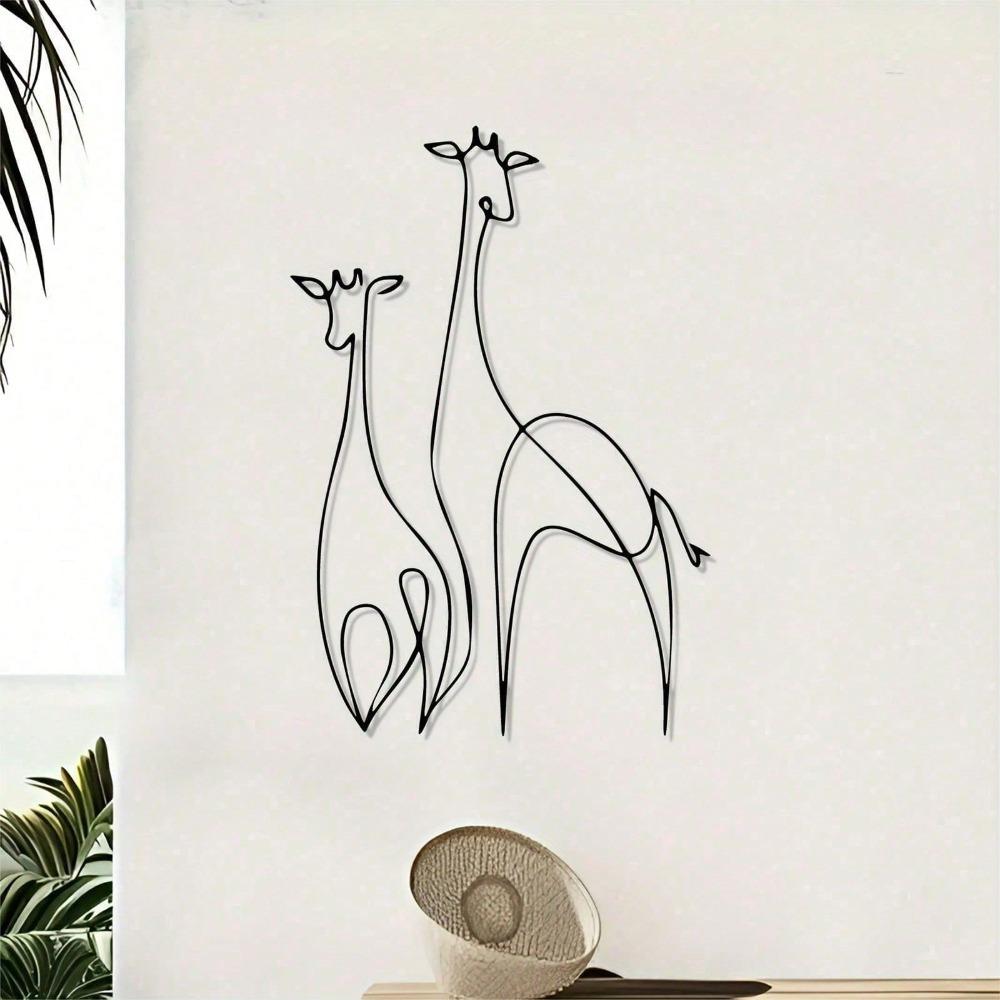 Metal Giraffe Wall Sculpture Modern Home Garden Decor Indoor Outdoor Art Gift
