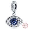 Fit 925 Silver Charms Beads Mysterious Devil's Eye Fatima's Hand Pendant Charms For Women Fine DIY Jewelry