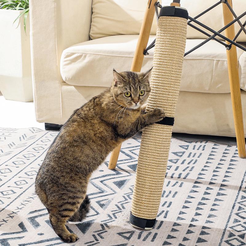 Sisal Cat Scratch Mat & Table Leg Protector - Linen Jute Cat Toy Mat 25x60 cm