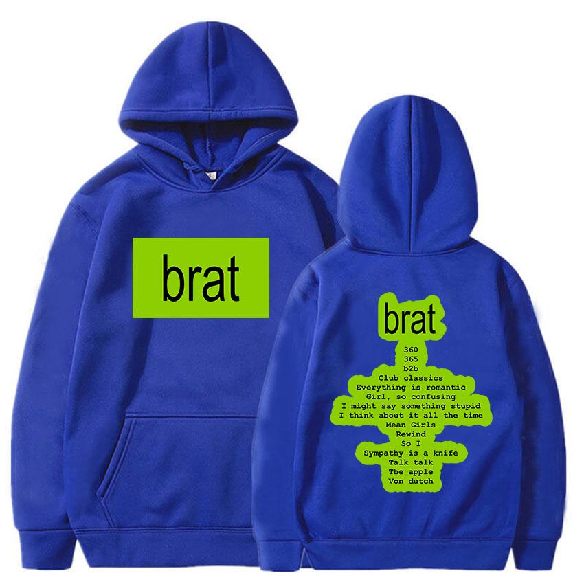 Charli XCX Singer Printing Hoodies Album Brat Graphic Hooded Sweatshirts Sudaderas Con Capucha Long Sleeve Casual Men Hoody