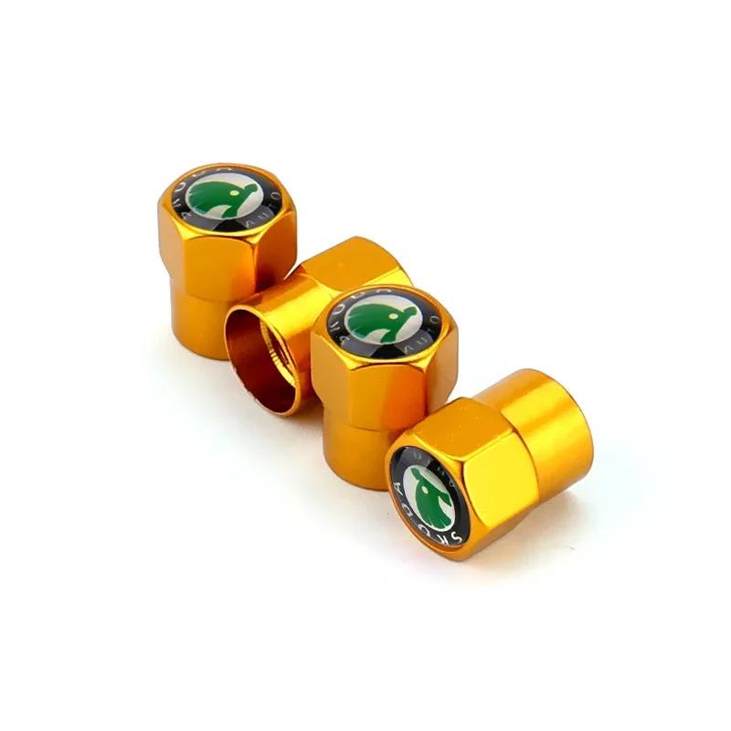 BASQ5 4pcs Car Tyre Wheel Stem Air Valve Cover Caps for Skoda Octavia Rapid Citigo Fabia Kamiq Karoq Kodiaq Roomster Scala Superb Yeti