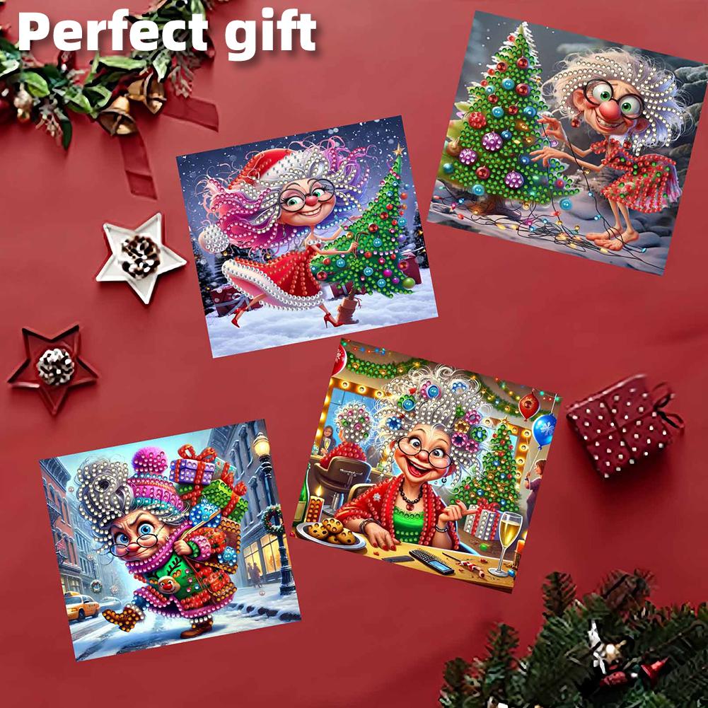 

10pcs DIY Diamond Painting Greeting Card Set Xmas Designs Rhinestone Diamond Art Mosaic Postcards for Festivals and Celebrations China Mainland