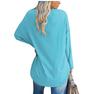 Super Large Multi-color Loose V-neck Women's T-shirt with Drop Shoulder Sleeves