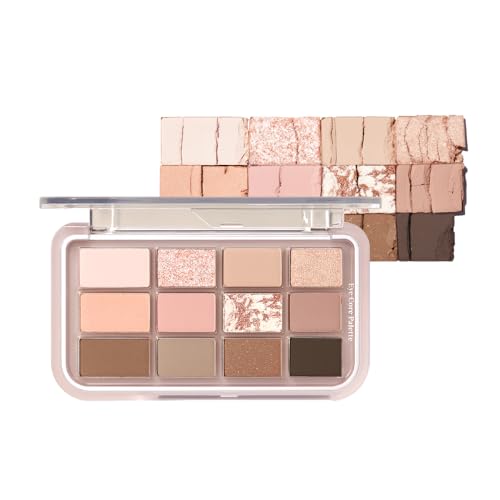ESPOIR Eyeshadow Palette #6 Honey Oat Latte, 9g, 12-Shade Eyeshadow Palette for Yellow-Based Skin, Deep Tones, Add a Spoonful of Honey for Fall Makeup