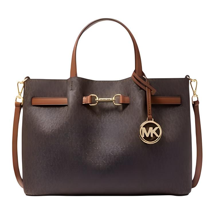 

Michael Kors MK Carson Logo Print Leather Tote Bag Medium Women handbags Dark-Brown 35S5G2ZS3B-BROWN Basic Set (Bag+Dust Bag)
