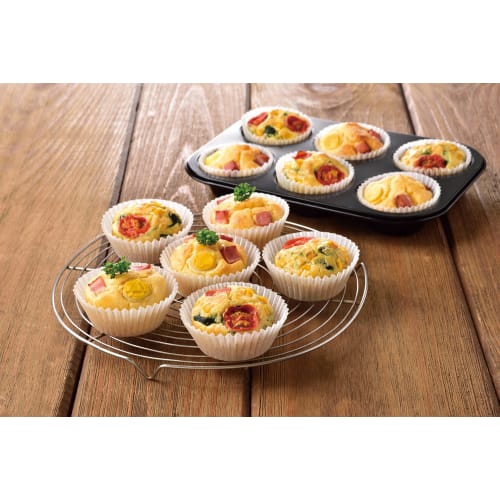 Alphamic Heat-Resistant Lunch Cups, Greaseproof Paper, Silicone-Coated, No. 8, Peeling, Stain-Resistant, Microwave-Safe, Oven-Safe, Made in Japan, 500