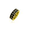 Hip-Hop Jewelry Double Row Zircon Ring Trendy Brand Personality Full Diamond 18K Gold Men's Ring