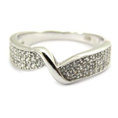 White 'Sissi' Silver Ring