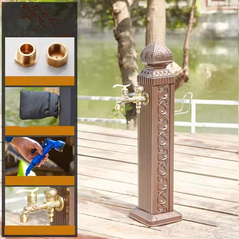 Tuqiu Antique Garden Faucet  Red Bronze Outdoor Faucet Black Outdoor Stand Faucet Outdoor Mixer Column Tap Single Cold