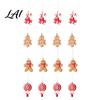 Durable Resin Holiday Ornaments 4 Pcs Gingerbread Christmas Ornaments Candy Cane Tree Lollipop Tree Decorations Man Xmas Hanging Decoration