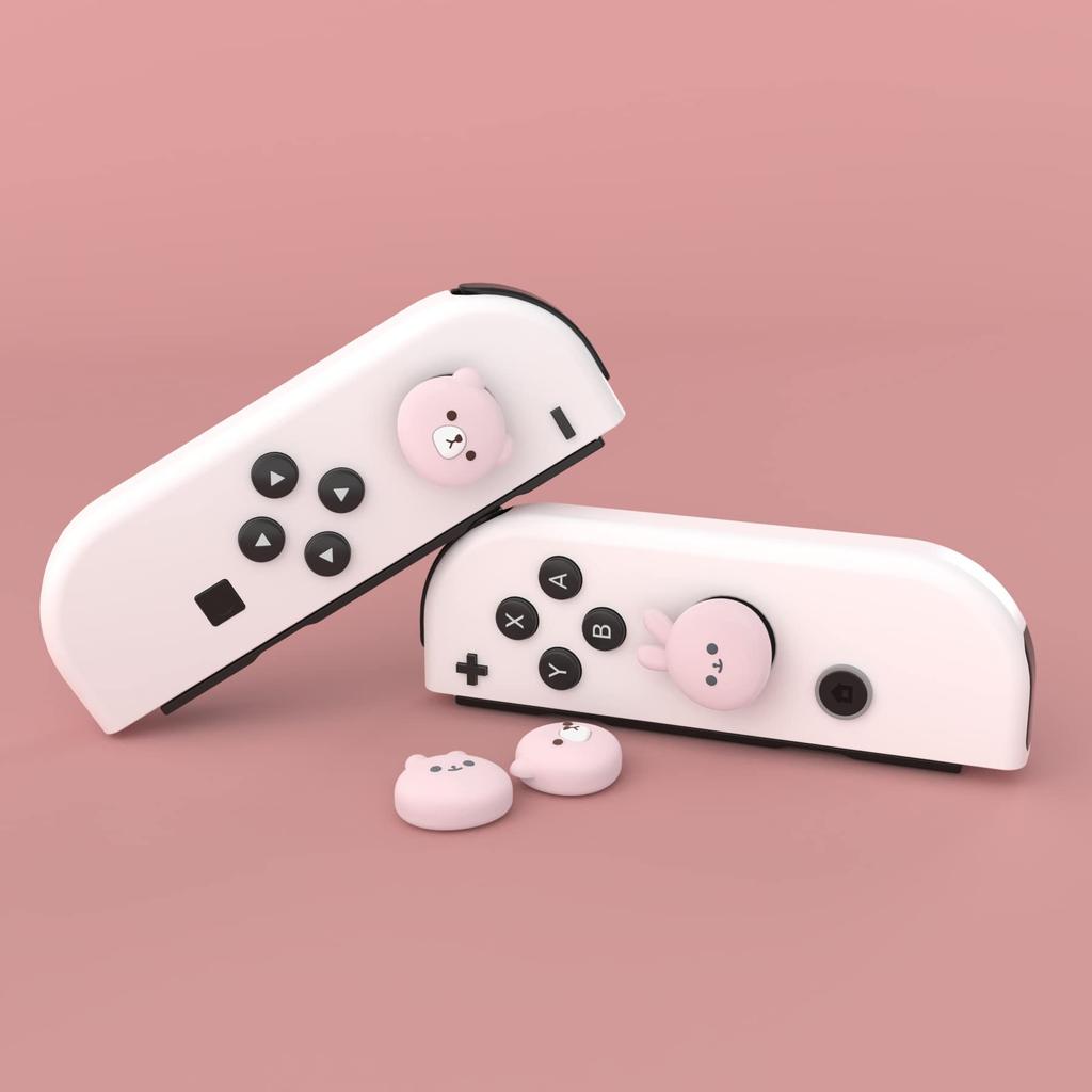 PlayVital Switch Joystick Switch Lite Daumenstick Silikon Analogstick Kappen Abdeckungen für OLED Daumengriff Rocker Kappen für Switch und Switch Pummelbär