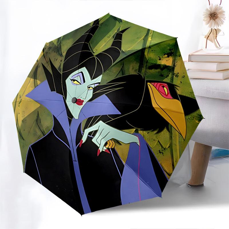 Maleficent, Crow Themed Automatic Opening and Closing Umbrella, Brightly Colored 8-rib Portable Umbrella, Suitable for Men and Women, A Perfect Gift f