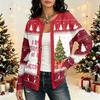 Women's Long Sleeve Christmas Print Cardigan, Open Front Knit Sweater for Holiday Wear