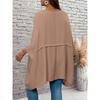 New Plus Size Women's Seven Quarter Sleeve Round Neck Top Made Of Polyester High Elasticity Loose Irregular T-shirt