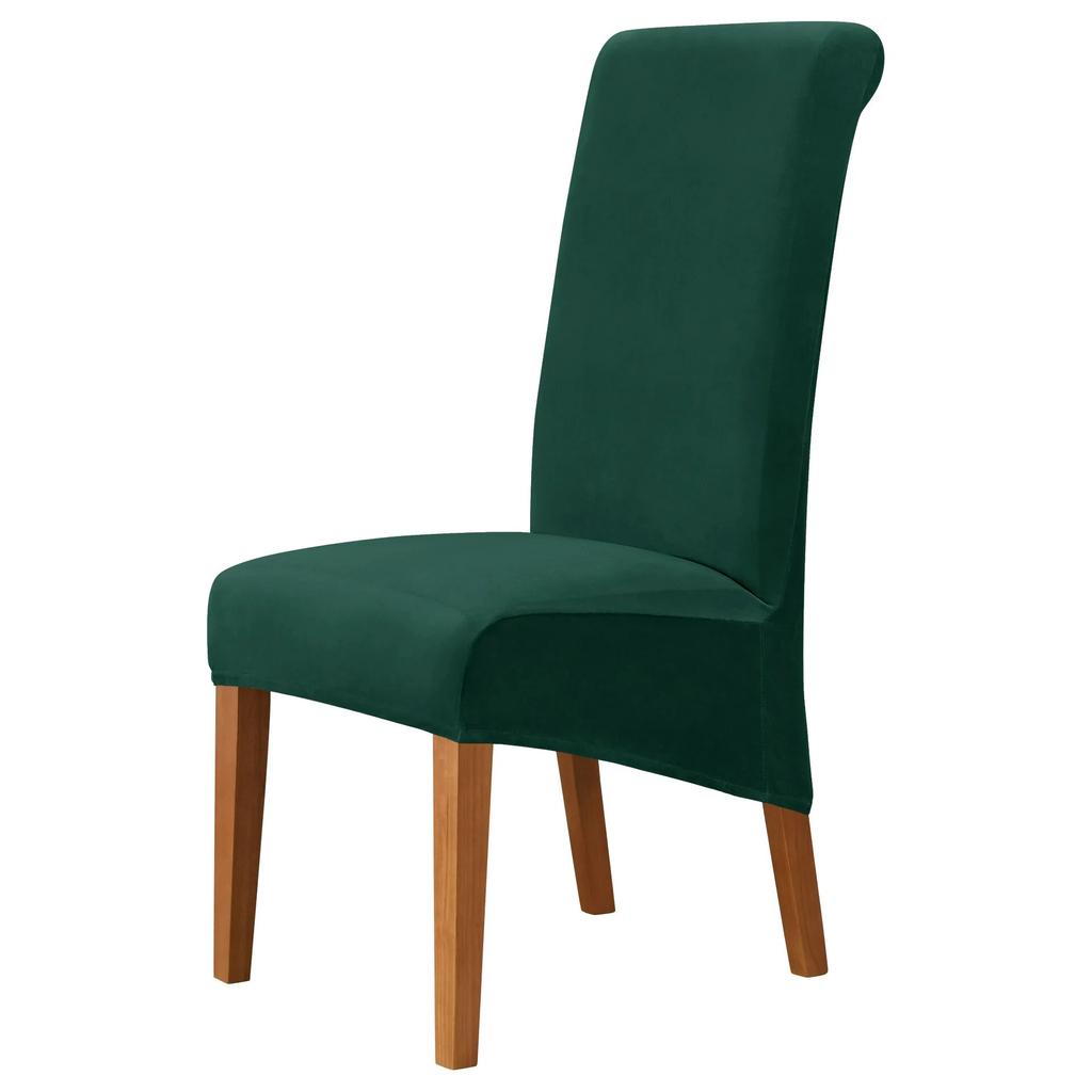 High Back & Universal Velvet Chair Cover Stretch Soft Chair Covers for Dining Room Wedding Hotel Home Decor Seat Case M XL Size