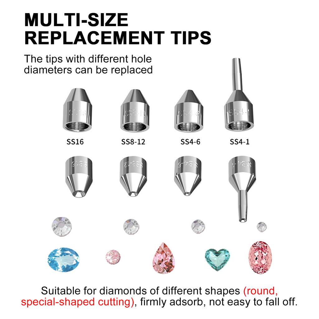 Electric Diamond Art Painting Pen, 1500mAh Rechargeable Vacuum Pump Diamond Pen with Storage Tray, Low Noise Diamond