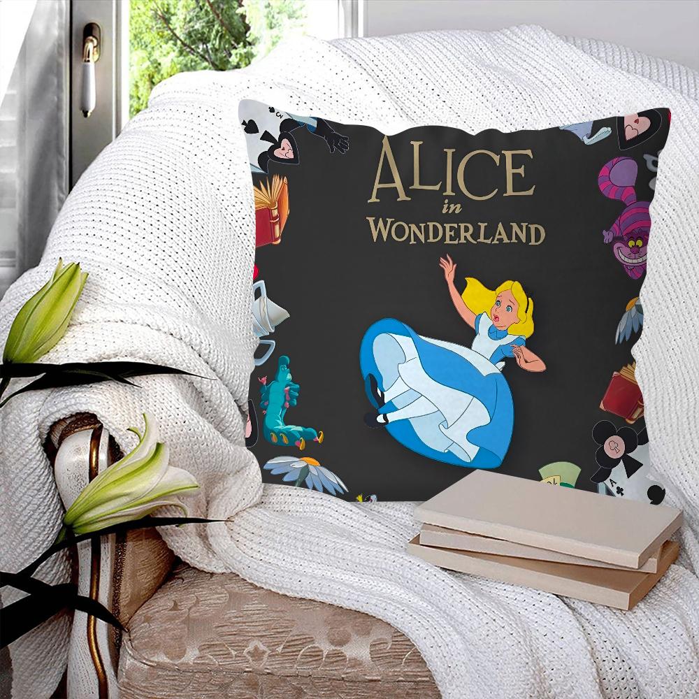 Anime A-Alice In Wonderland Pillow Case Square Pillow Bedroom Sofa Leisure Comfort Cushion Car Living Room Home Decoration