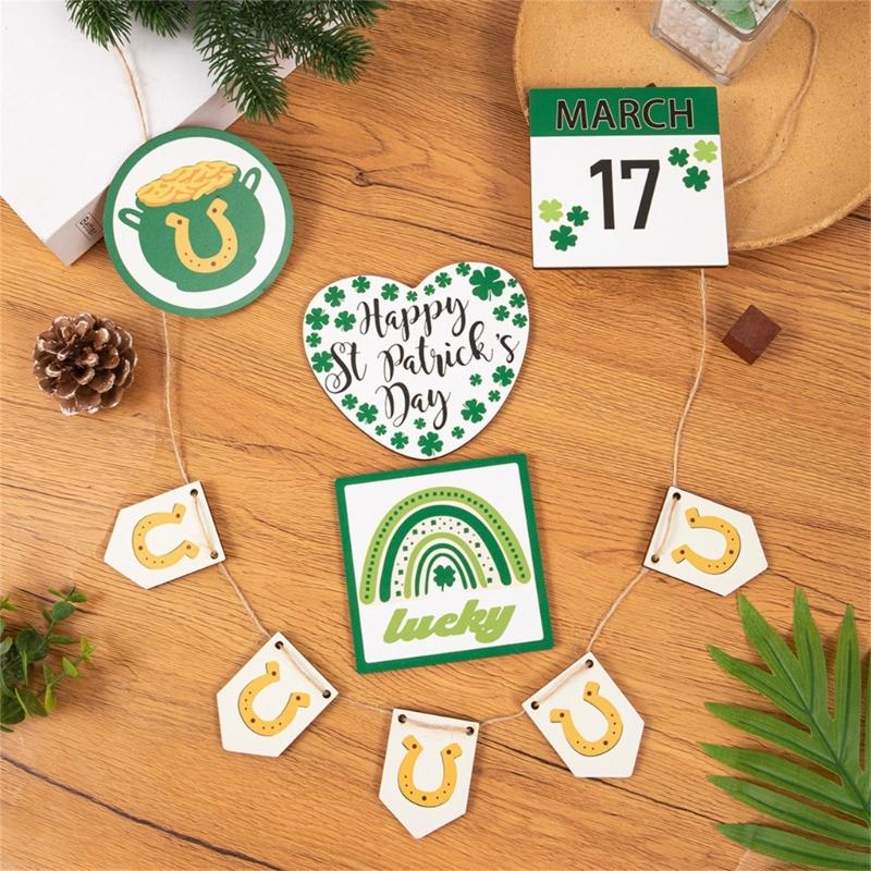 Patricks Day Decorations for Kitchen Room Tabletop Patrick's Day Tiered Tray Decor Set Happy Patricks Day Card