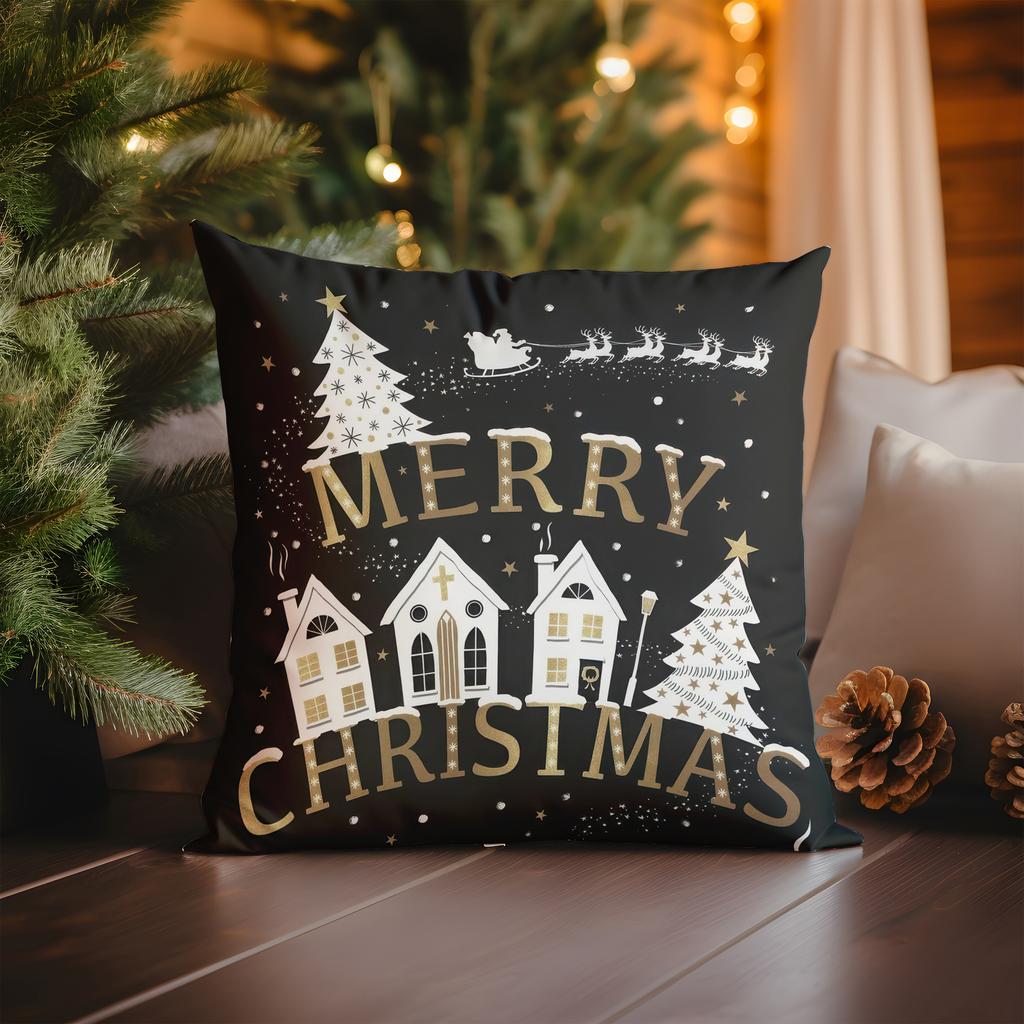 Home Decor Christmas Trees Pattern Pillow for Home Decor Pattern Cushion Cover Suitable for Sofa Bedroom Car Pillow Cover