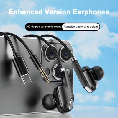 Bedrade oortelefoon 3,5 mm/Type-C algemene stereo surround sound hoofdtelefoon voor Vivo voor Xiaomi voor OPPO voor Huawei