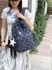 Schoolbag Japanese Niche Polka Dot Plaid Star Backpack College Student Large Capacity Lightweight Schoolbag Travel Backpack