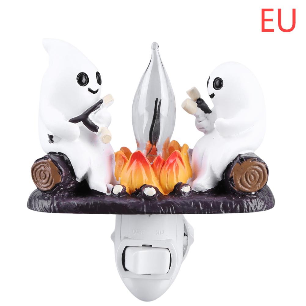 Halloween Ghost Bonfire Twinkling Night Light 3D LED Campfire Night Light Halloween Interior Decoration Room Cute Decoration