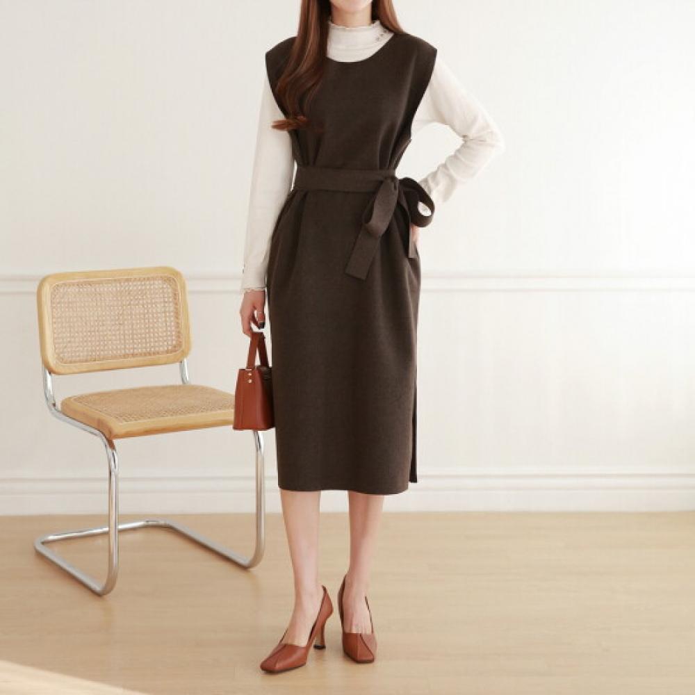 Morris Coming Home Basic Wool Round Belted Dress M2512op100d