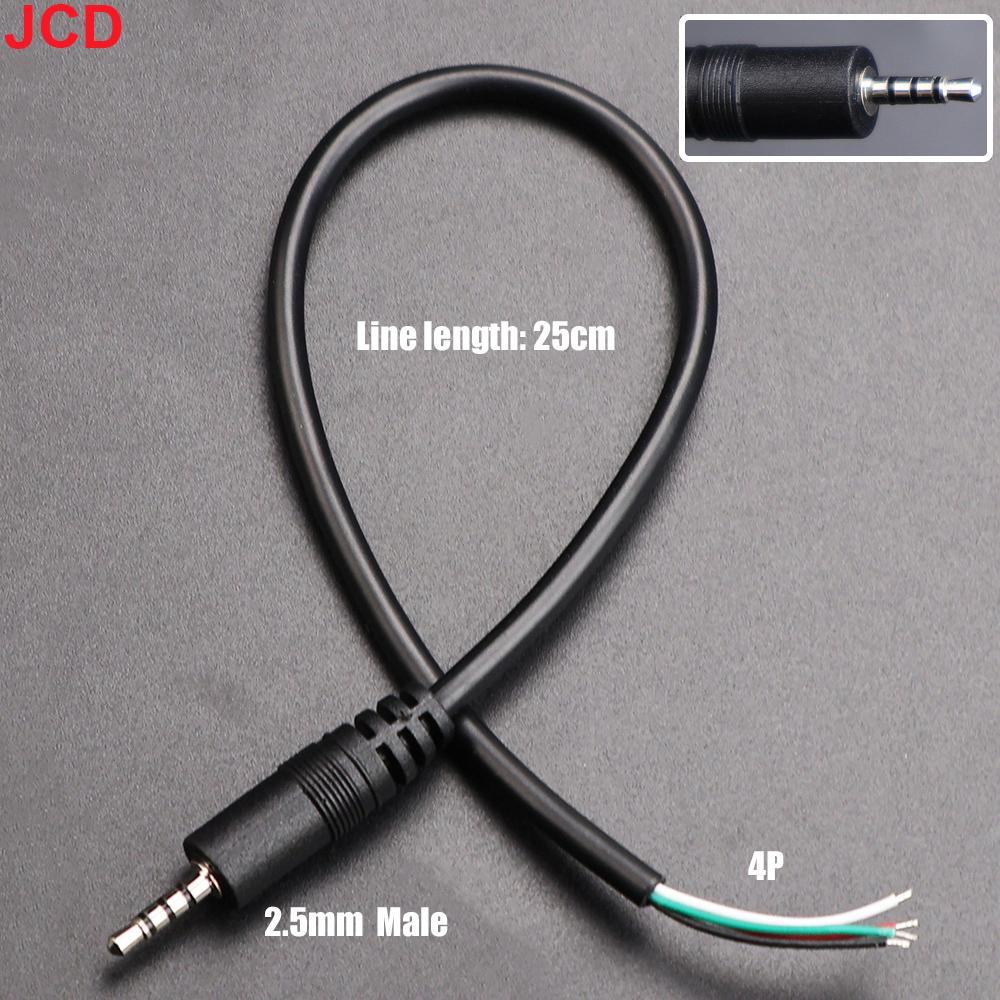 JCD 5Pcs 2.5/3.5mm Audio Cable Connector 2 3 4 Pole Mono Stereo Male Plug Female Jack Extension Wire AUX Headphone DIY Repair