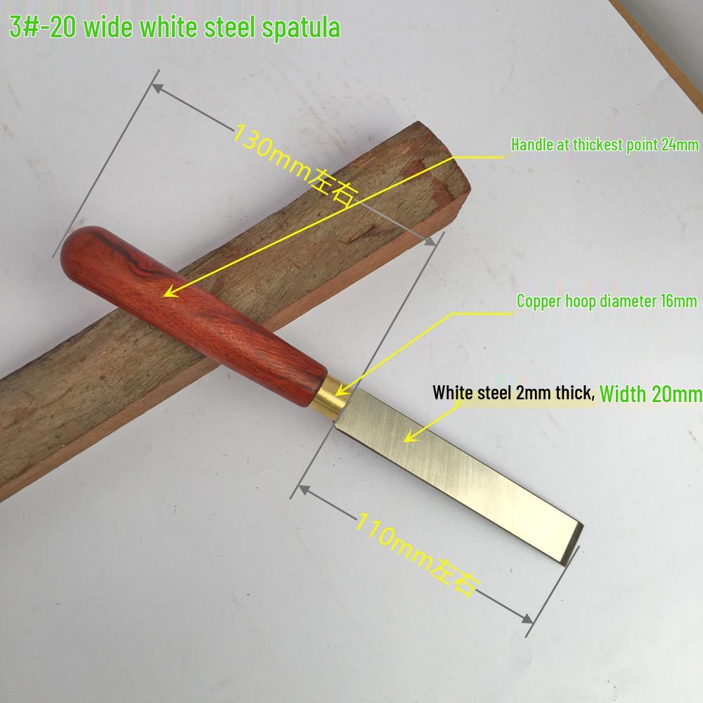 White Steel Scraper: Multi-Purpose Chisel & Trimming Tool, 2mm Thick Blade