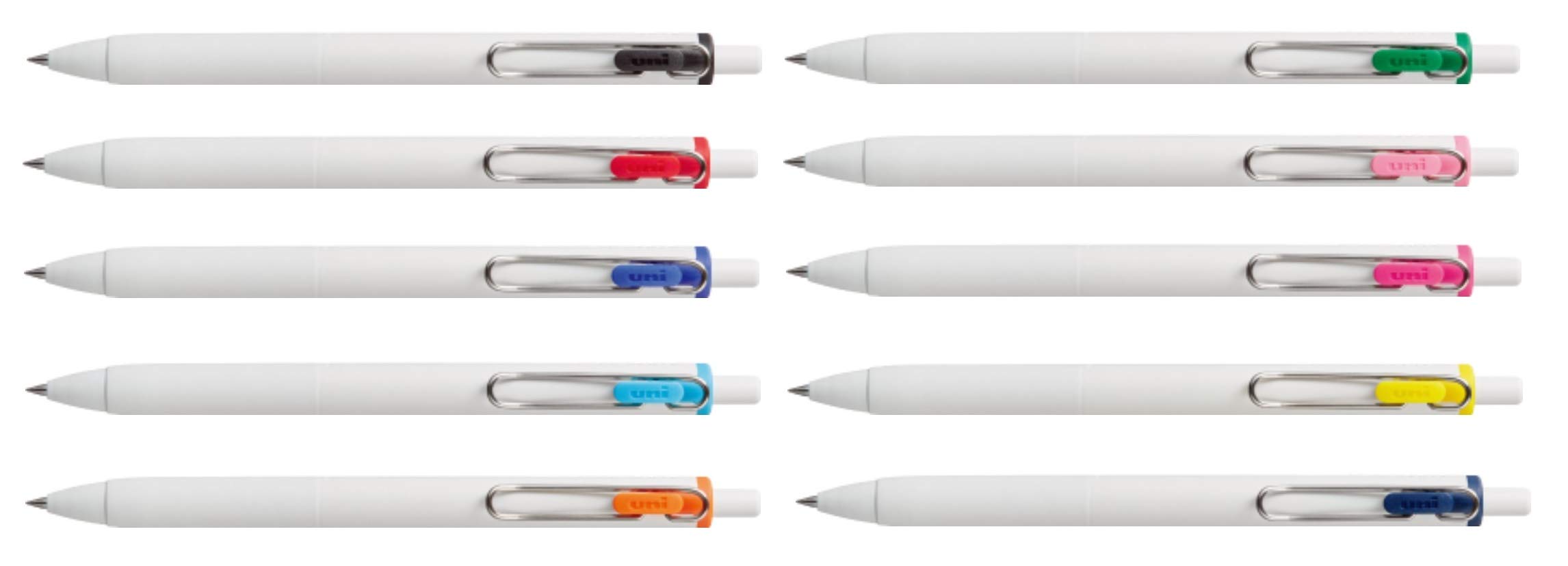 

Mitsubishi Pencil Gel Ink Ballpoint 10 Pack of 10 Pen, Uni-Ball One, 0.5mm, Off-White, Colors, UMN-S-05-10C,