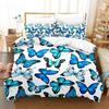 Blue Butterfly Duvet Cover Set King Size 220x240 Double Bed Single 3D Queen Bedding Sets Pink Full Twin Quilt Linen Pillowcase