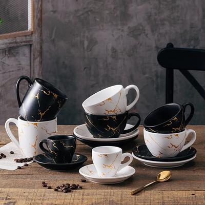 Luxus Goldbeschichtete Marmor Keramik Kaffeetasse Haus Espresso 80ml Kaffeetasse Nachmittagstee Dessert Teetasse Büro Tasse Dekoration