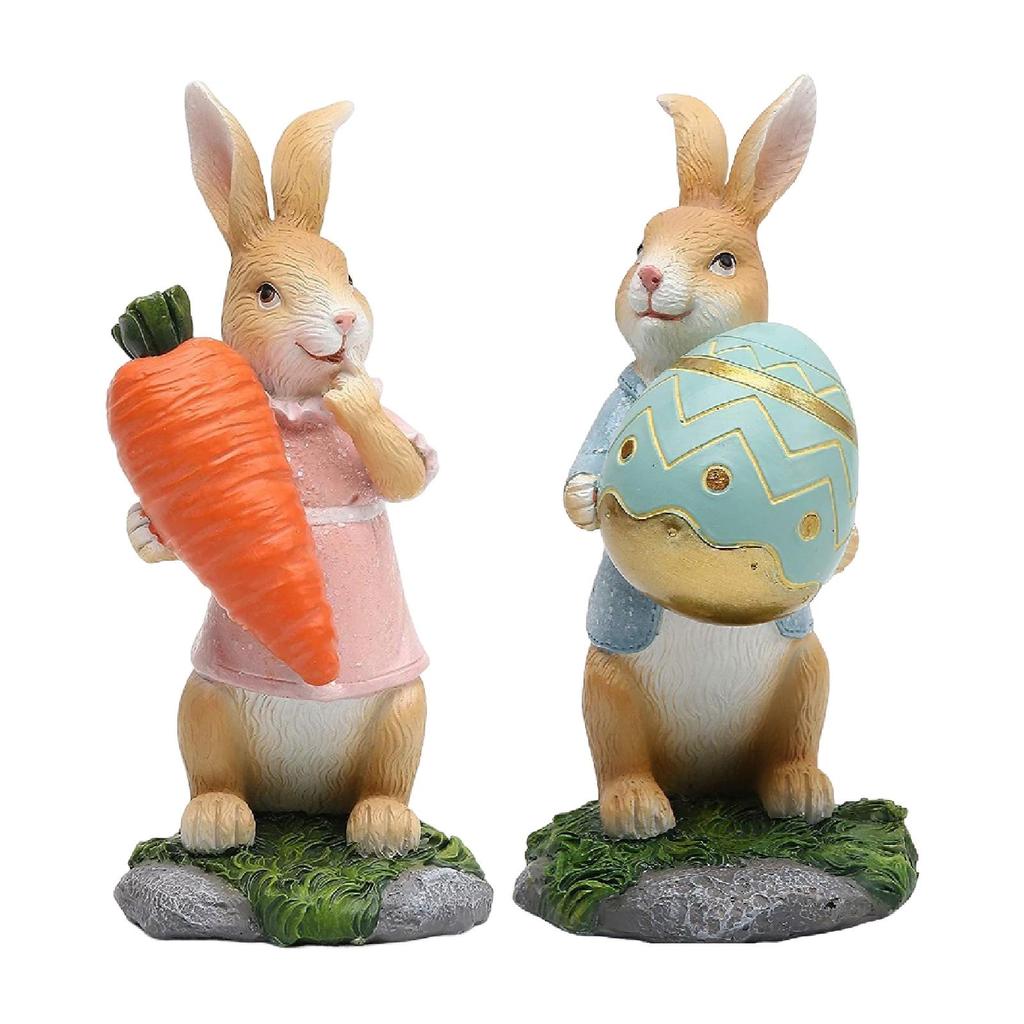 Mini Rabbit Figurine Resin Animal Sculpture Centerpiece for Porch Home Flowerbed Holiday Decor Items