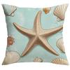 1/4pcs Coastal Throw Pillow Covers Watercolor Ocean Sea Turtle Seahorse Starfish Shell Decorative Pillowcases
