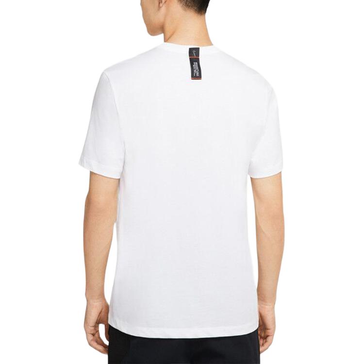 Nike T-shirt Uomo Girocollo Stampa Logo Basket Bianca DD9373-100