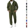 Heren Hoodie met Volledige Rits en Joggingbroek Set, Casual Atletische Tweedeelige Outfit voor Dagelijks Gebruik